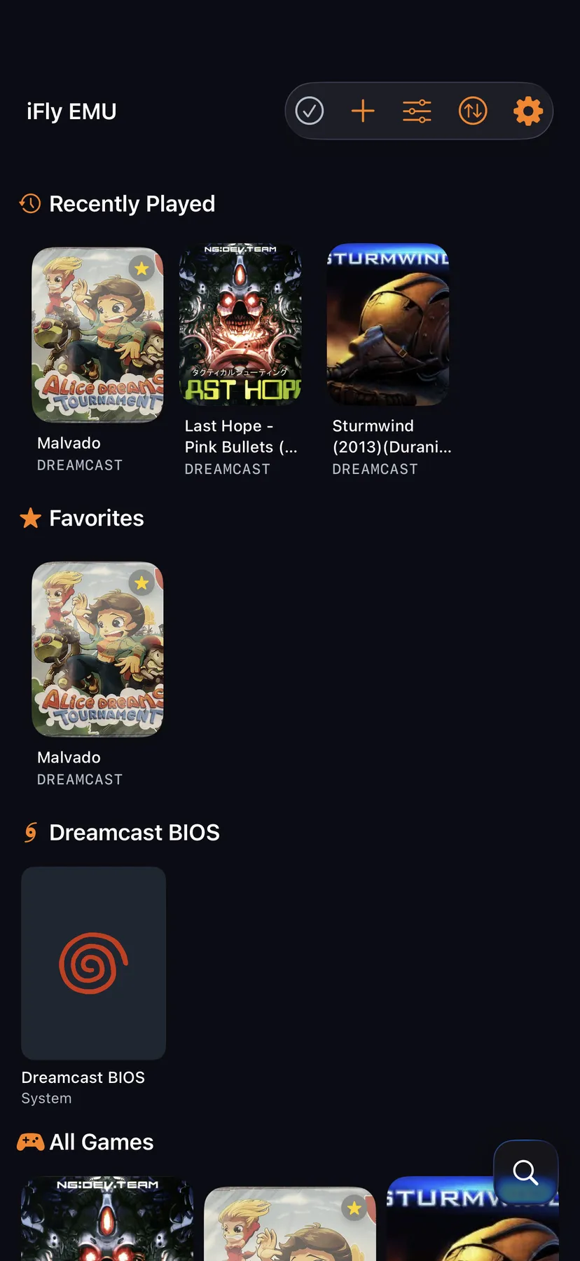 iFly iPhone – game library